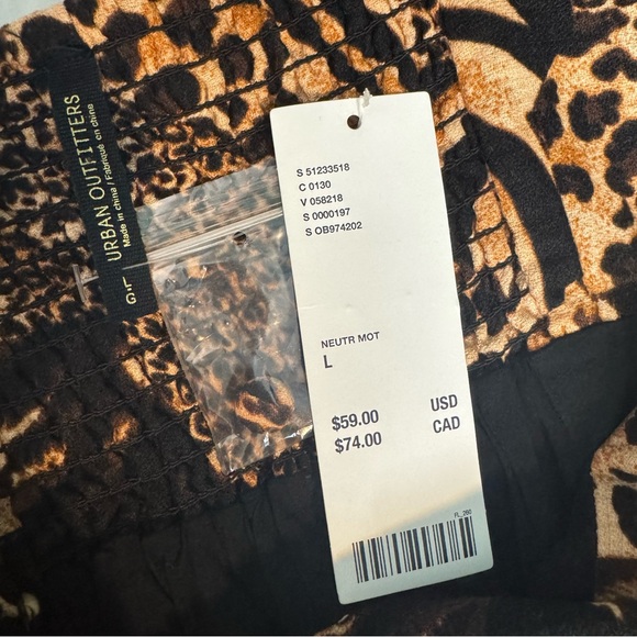 Urban Outiftters NWT Animal Leopard Tiger Print Patchwork Tank Dress Linen Sz L - Picture 9 of 12